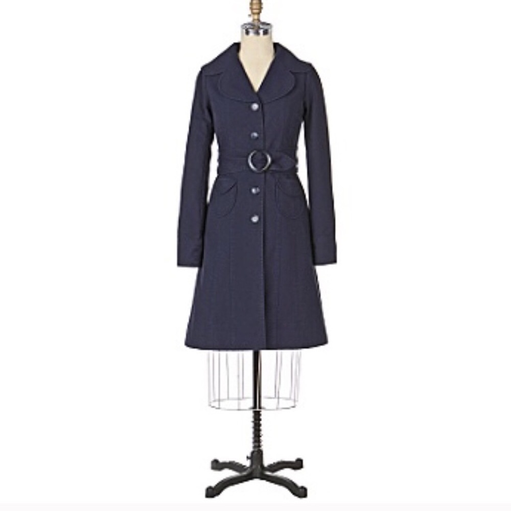 Sitwell Navy A Line Trench Coat Anthropologie